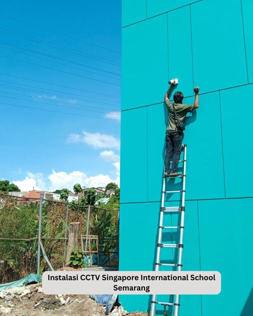 Instalasi CCTV outdoor di Singapore International School Semarang